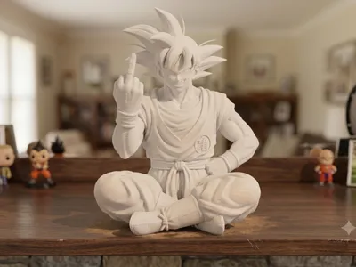 Sitting Goku Rude Finger xD