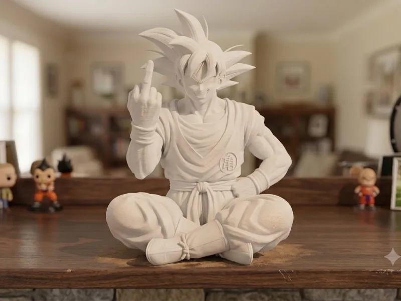 Goku Sentado Dedo grosero xD