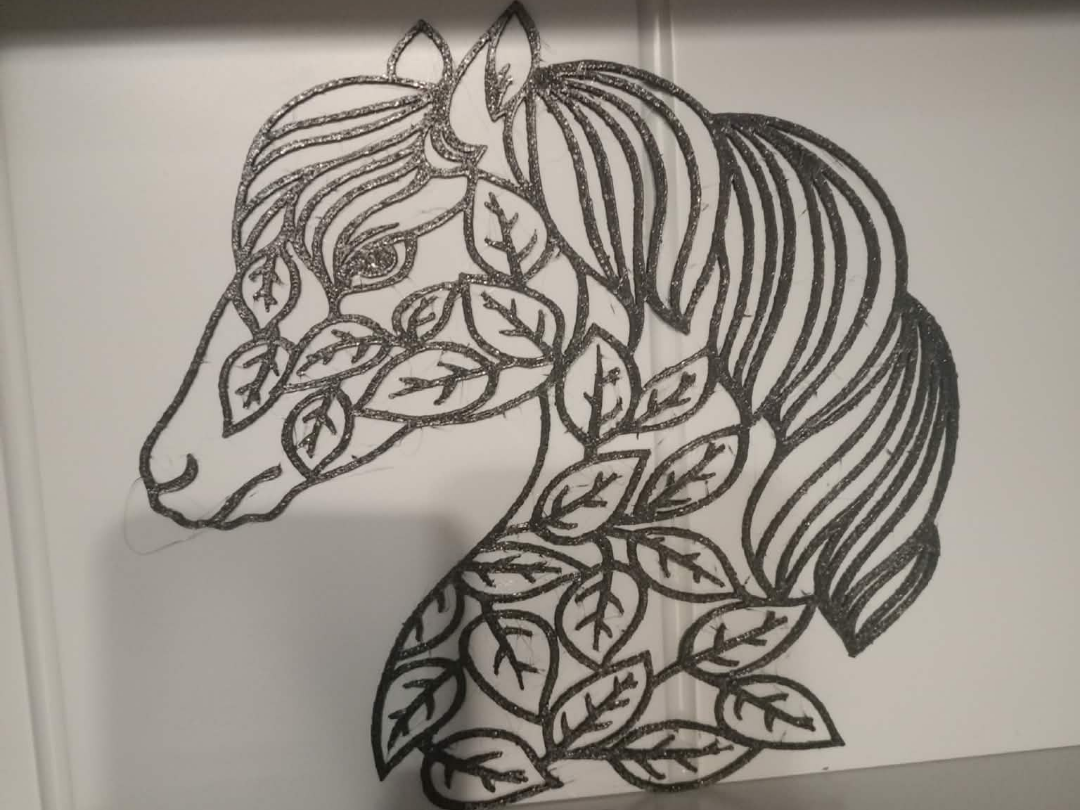 Horse with leaves decoration