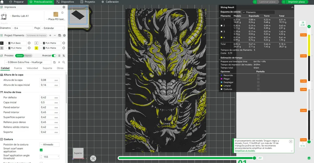 Hueforge Black & Gold Dragon - Free 3D Print Model - MakerWorld