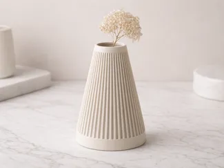Modern Ribbed Vase