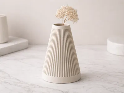 Modern Ribbed Vase
