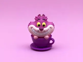 茶杯里的柴郡猫-爱丽丝梦游仙境系列可爱桌面摆件玩具礼物女童涂色