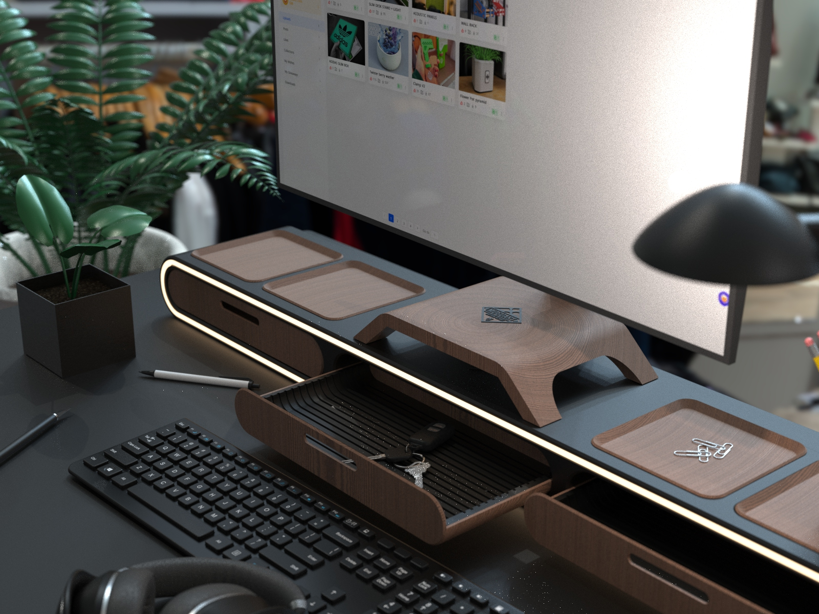 SLIM NANO DESK STAND + LIGHT
