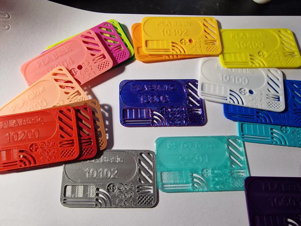 Filament card with type and color code - Free 3D Print Model - MakerWorld