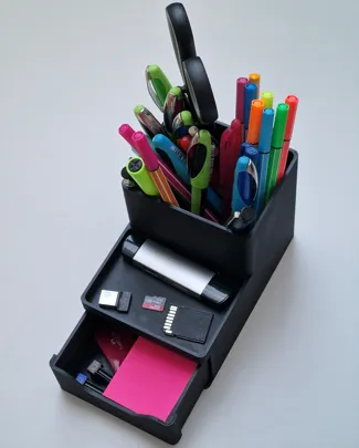 Pencil holder with drawer