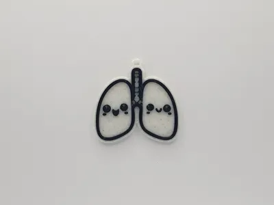 Happy Anatomical Lungs Keychain