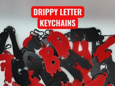 Drippy Letter Keychains