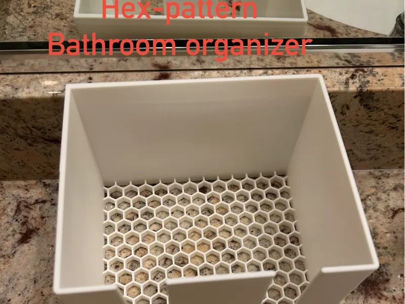 Hex-Pattern bathroom organizer.