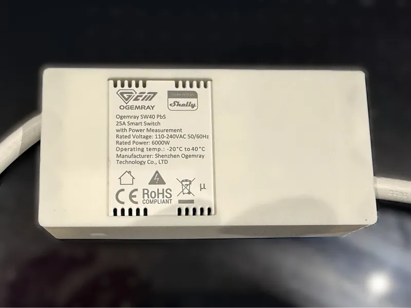 Shelly Ogemray SW40 25A Smart Switch Case