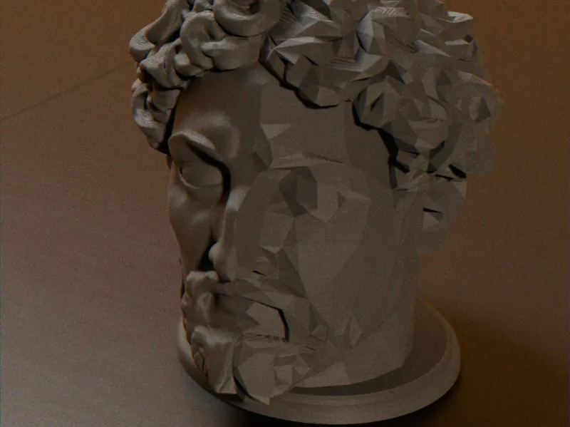 Glitch Art Classic Bust / Abstract Half Low Poly