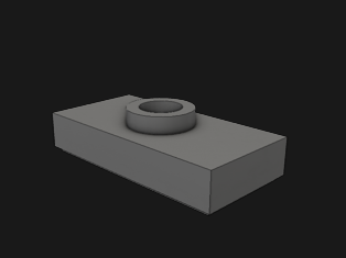 15573 Plate 1x2 with 1 Stud with Groove and Bottom