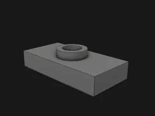 15573 Plate 1x2 with 1 Stud with Groove and Bottom