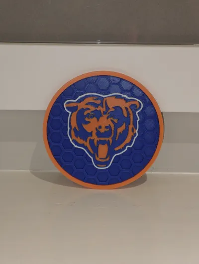 Chicago Bears: Hex Coaster - Free 3D Print Model - MakerWorld