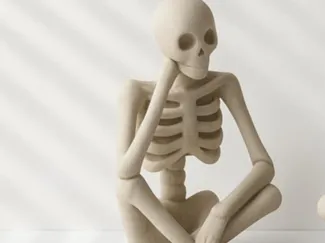 Sitting Skeleton Figurine – Halloween Decoration