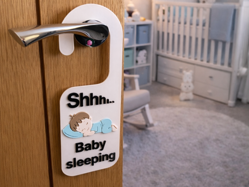 Baby Sleeping Door Hanger  | Do Not Disturb Sign 
