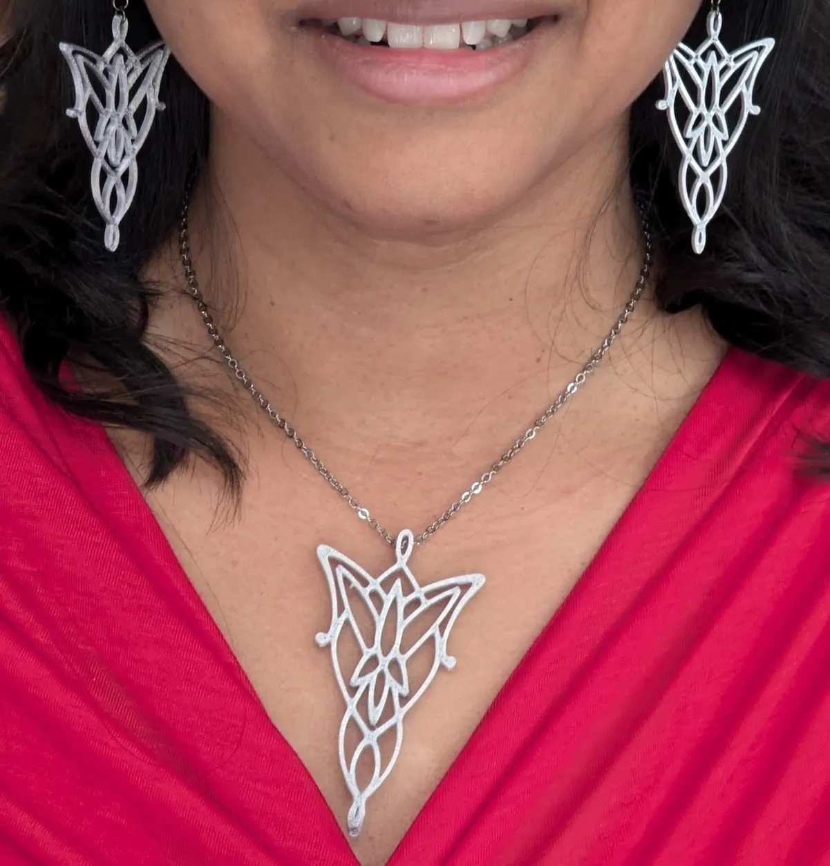 Lord of the rings (Evenstar Pendant and earrings) view 2