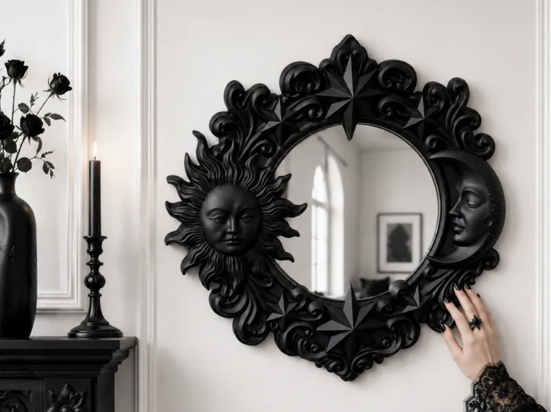 Goth Sun Moon Mirror Frame