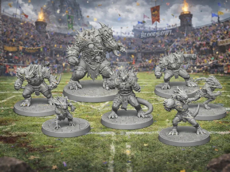 Équipe Homme-Lézard – Inspirée de Blood Bowl 