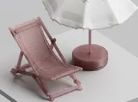 Set plage miniature - Chaise longue et parasol — photo 2