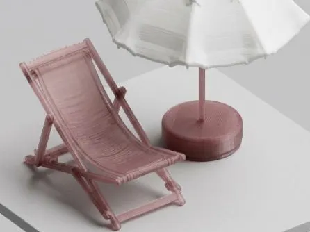 Set plage miniature - Chaise longue et parasol