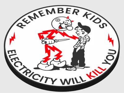 Electricity Will Kill You – Retro Safety Magnet