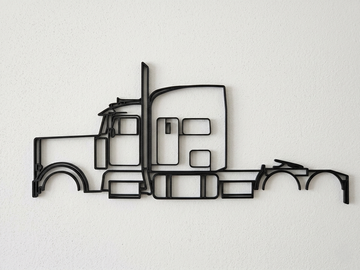 Peterbilt 379 Side Profile Wall Art