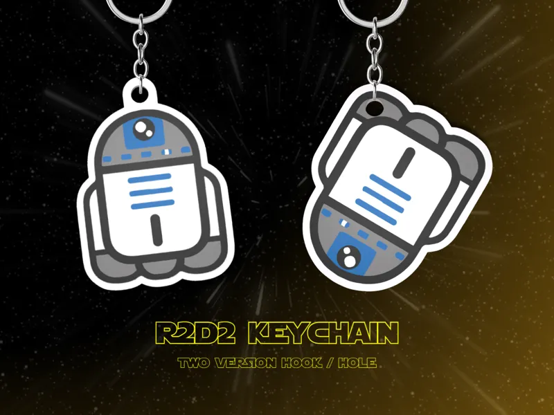 R2D2 keychain with hook / hole