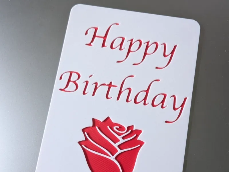 Happy Birthday Karte mit Rose