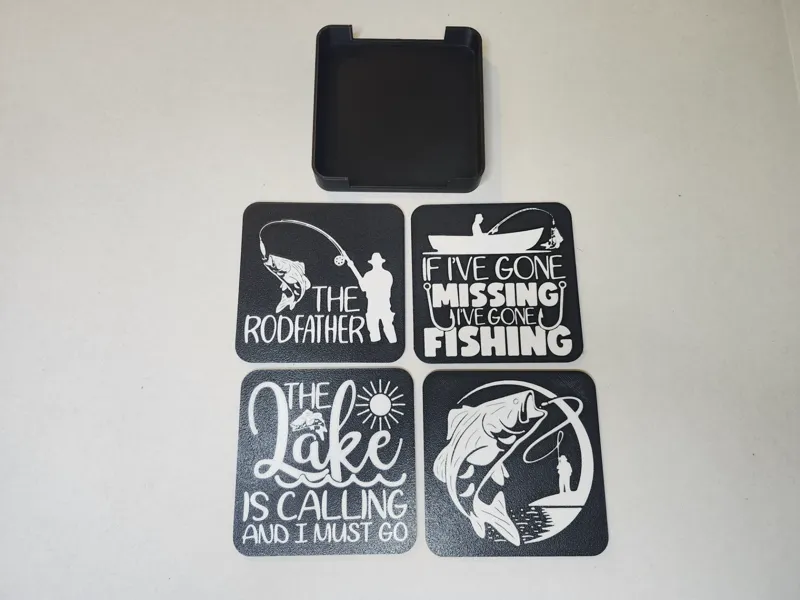 Fishing coaster set home decor