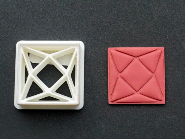 Square Abstract Clay Cutter For Earrings Necklaces