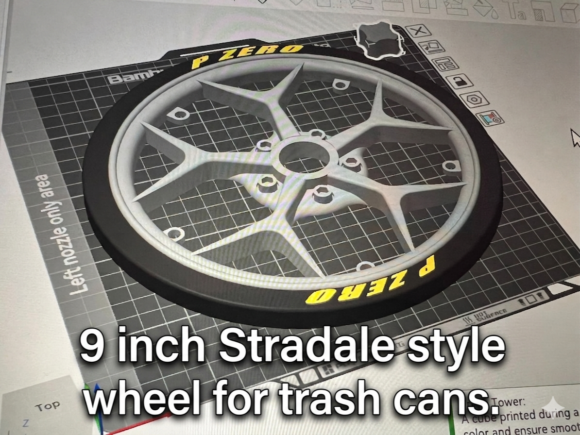 Trash can wheel covers Ferrari stradale style 