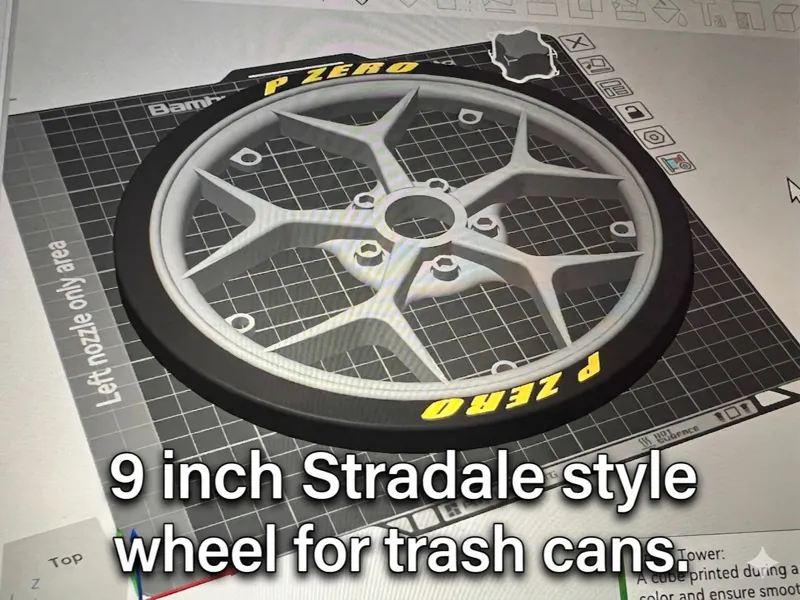 Trash can wheel covers Ferrari stradale style 