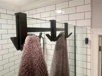 Double Shower Hooks - 10, 8, or 6mm thick glass
