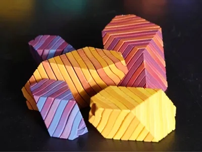 Regular Rhombohedron Helical Pass-through Toy