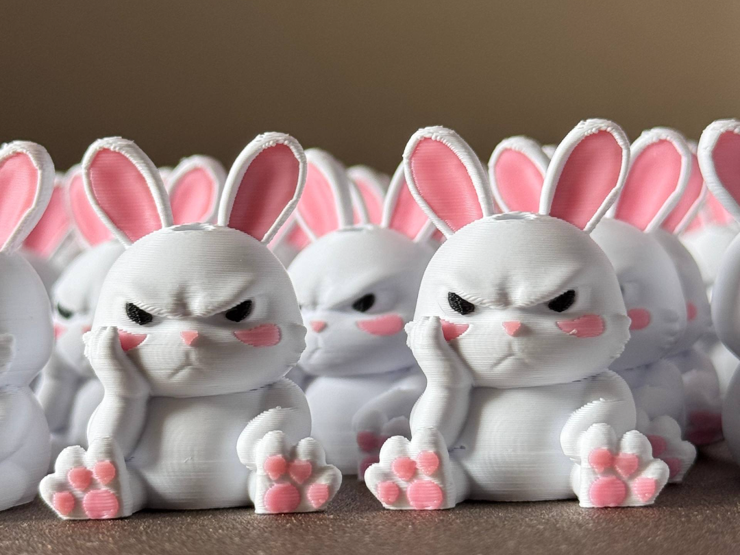 Angry Bunny Mini  – Easter Keychain & Desk Buddy