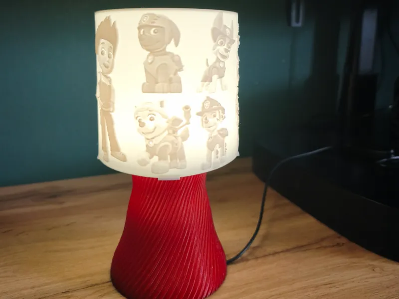 Lampenfuß für runde Lithophane Bambu Kit 001
