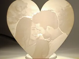 Lithophane lamp for Valentine's Day