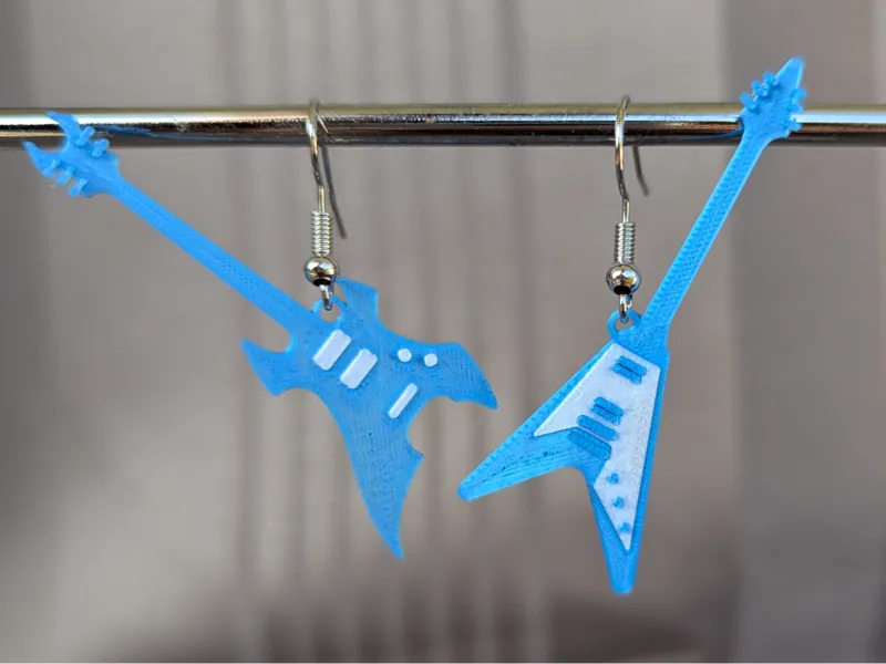 Boucle d'oreilles guitares électrique 