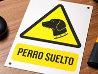 Cartel Aviso Perro Suelto