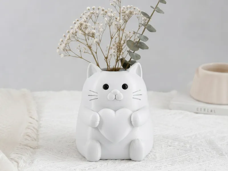 爱心猫猫收纳笔筒
