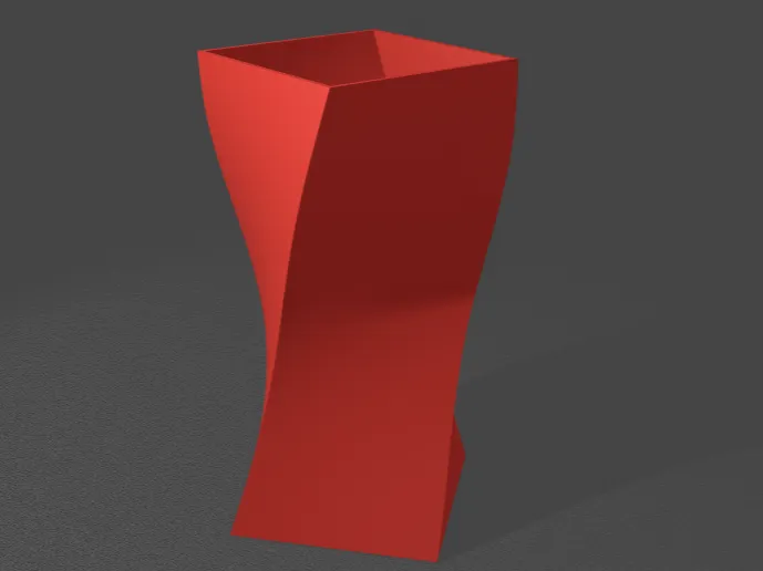 Twist original vase en céramique rouge couleur