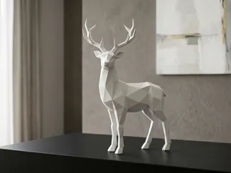 Low-Poly Deer---Elegant Home Decor 