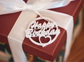 Modern Happy Birthday Tag - Elegant Gift Ornament