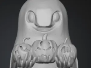 Floating Ghost Holding Pumpkin