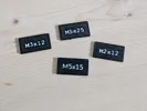 Labels (preset for screws, but text can be edited)