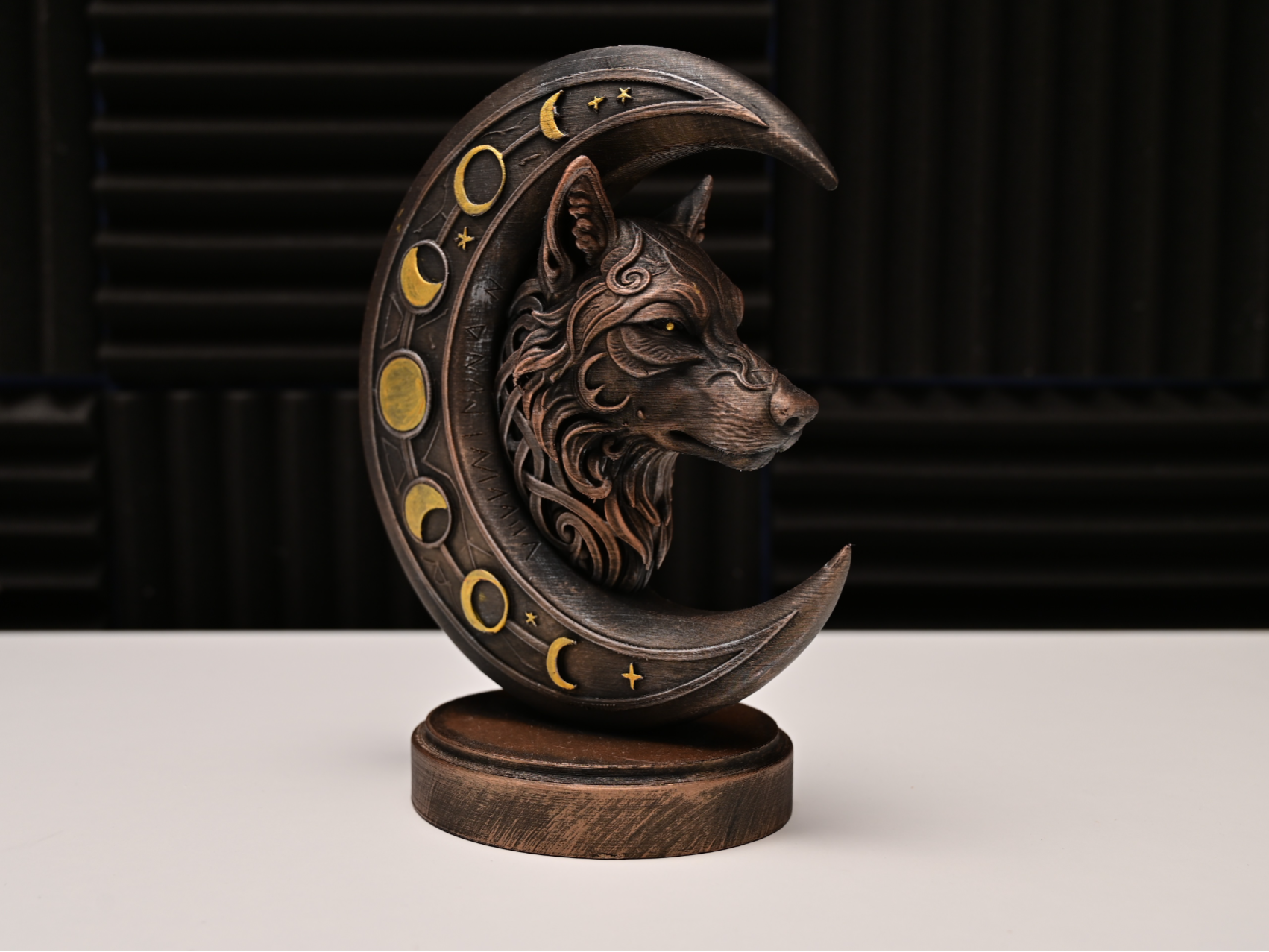 Fenrir Moon – Norse Wolf Relief