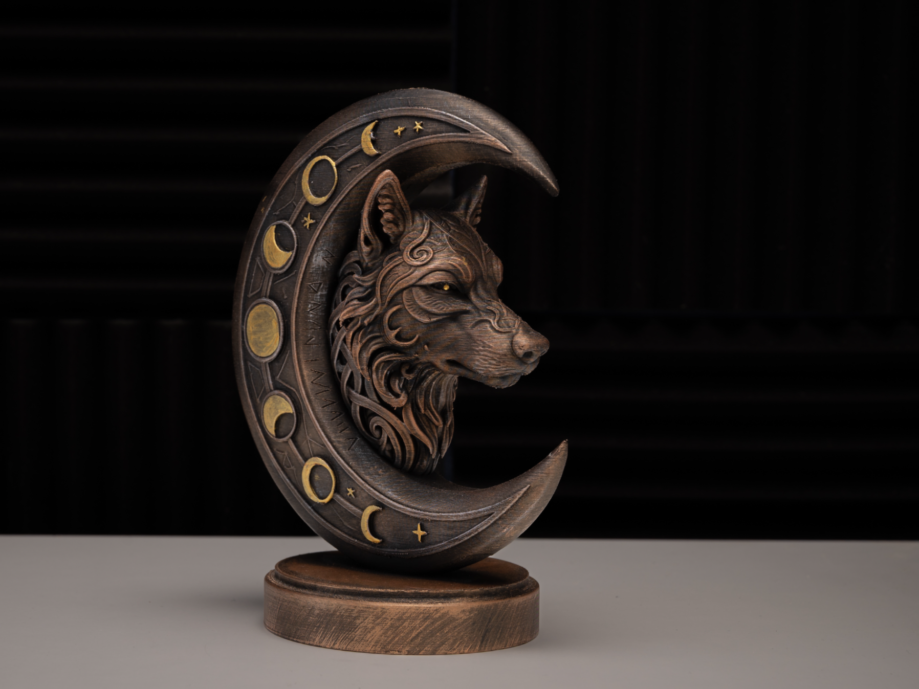Fenrir Moon – Norse Wolf Relief