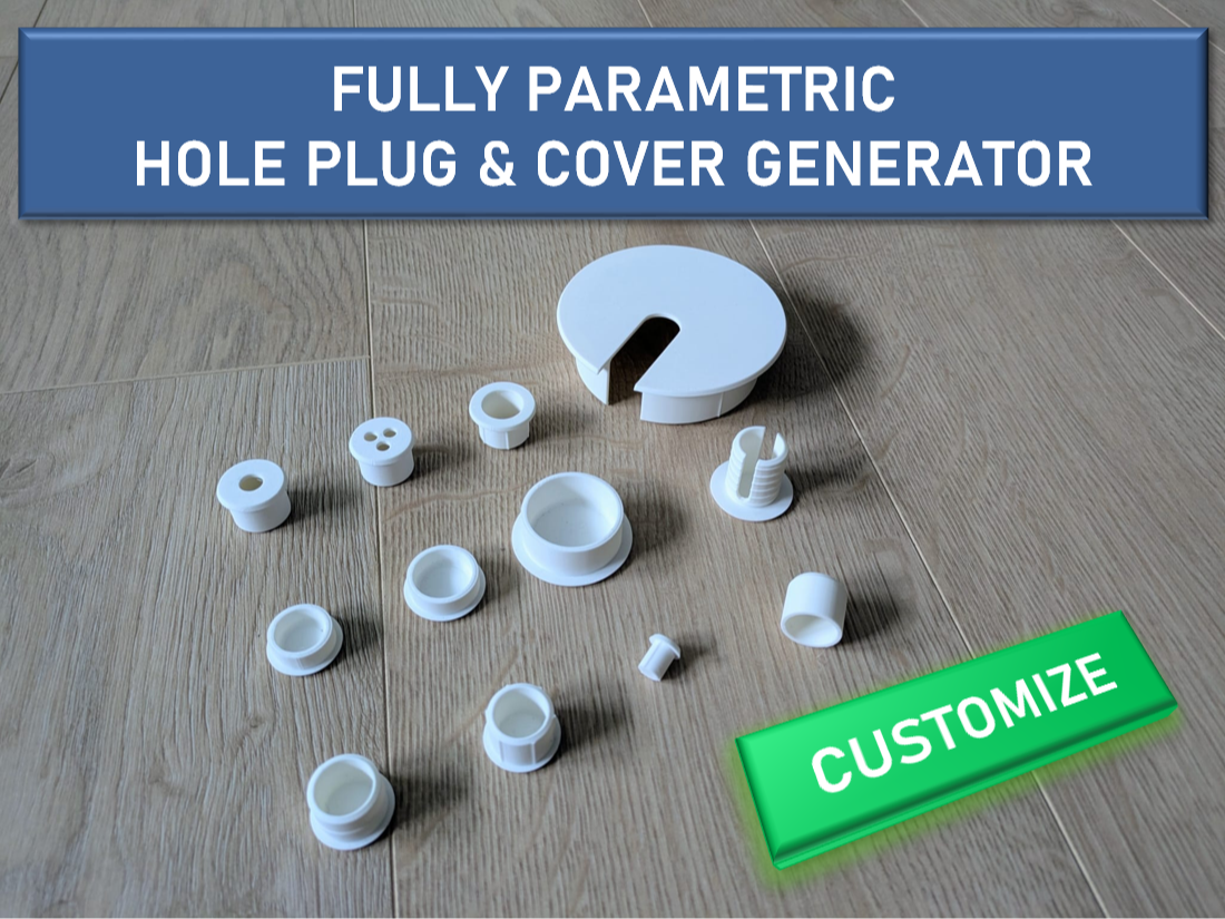 Parametric Hole Plug & Cover Cap Generator