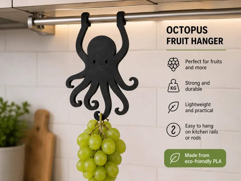 Octopus Fruit Hanger | Kitchen Rail Hook for Fruit
